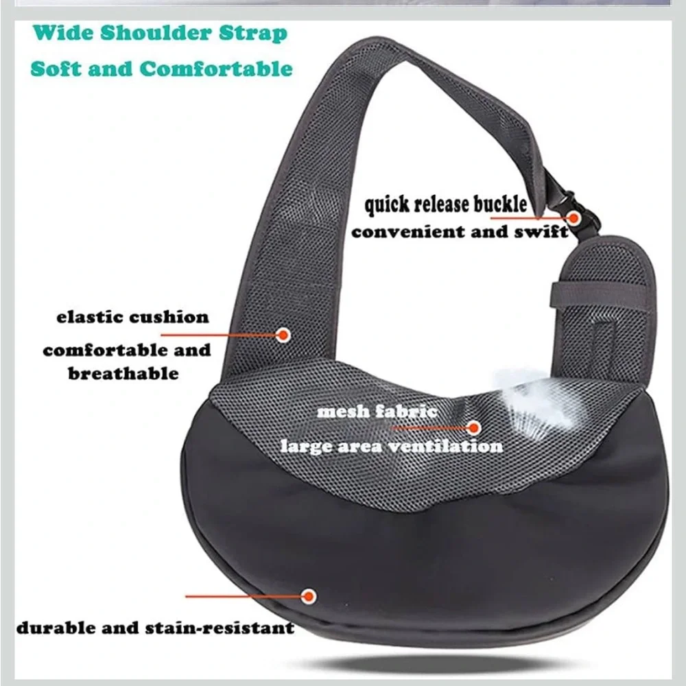 Yudodo Pet Carrier Sling Small Dogs Sky Blue Gray Breathable Mesh Travel Bag NEW